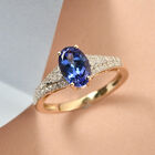 AAA Tansanit und Diamant-Ring, 585 Gelbgold  ca. 1,93 ct image number 1