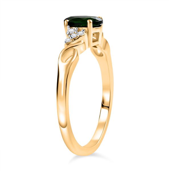 2er Set - D'joy Nat&uuml;rlicher Chromdiopsid Rind und Anh&auml;nger, 925 Silber vergoldet (Gr&ouml;&szlig;e 20.00) ca. 1,87 ct. image number 4