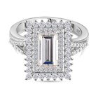 Moissanit Ring 925 Silber rhodiniert (Größe 17.00) ca. 3.00 ct