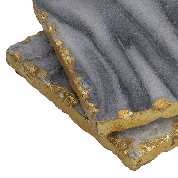 4er-Set, Marmor Untersetzer, quadratische Form, Grau image number 5