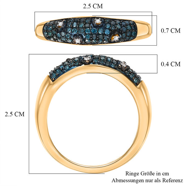 D'Joy blauer und wei&szlig;er Diamant zweifarbiger Ring - 0,35 ct. image number 6
