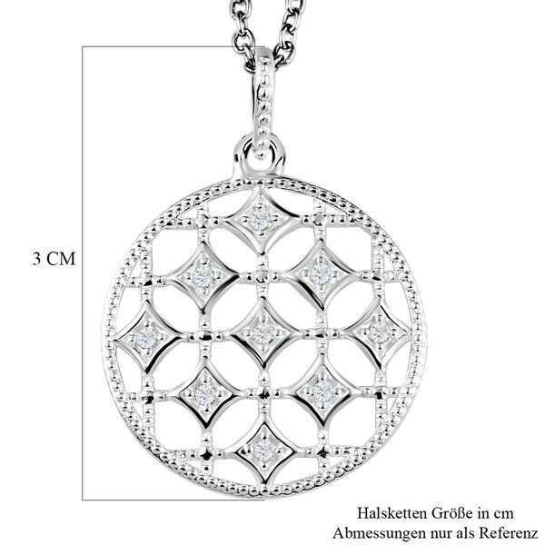 Zirkonia Anhänger mit Kette, 50 cm - 0,18 ct. image number 6