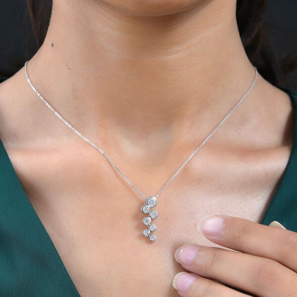 Moissanit Anh&auml;nger mit 50cm Kette - 0,70 ct. image number 3