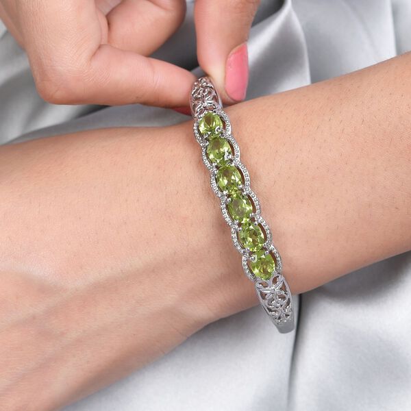 Verstellbares, natürliches Peridot-Armband, 16-26cm - 6,12 ct. image number 3
