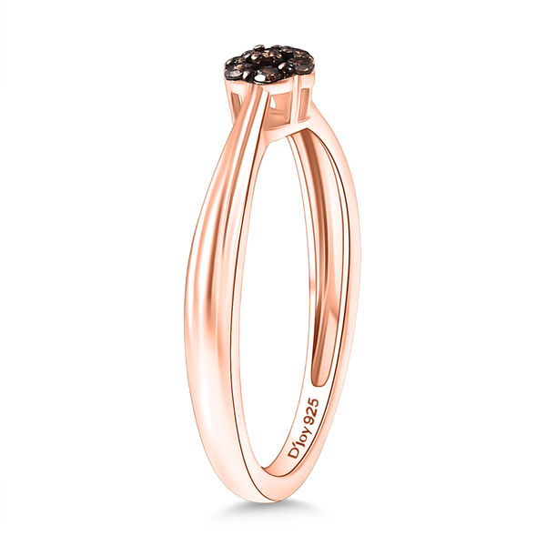 D'Joy Nat&uuml;rlicher Champagner Diamant Ring 925 Silber 750 Ros&eacute;gold Vermeil (Gr&ouml;&szlig;e 20.00) ca. 0.10 ct image number 5