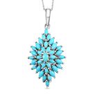 Amerikanischer, natürlicher Sleeping Beauty Türkis-Anhänger mit Kette, 925 Silber platiniert ca. 3.61 ct