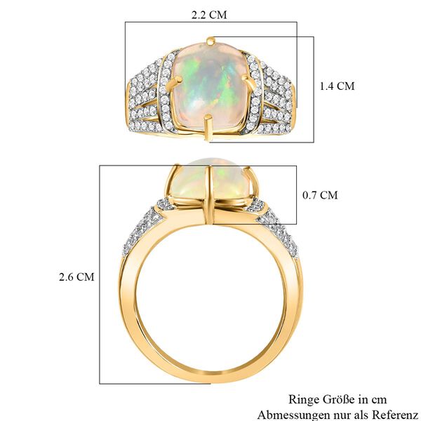 Nat&uuml;rlicher, &auml;thiopischer Welo Opal und Zirkon-Ring - 3,53 ct. image number 6
