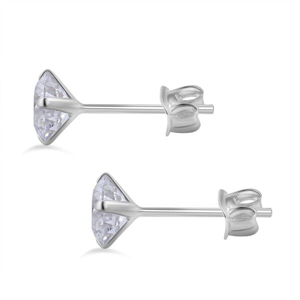 3er Set AAA Wei&szlig;er Zirkonia Ohrstecker, 925 Silber ca. 8.00 ct image number 1