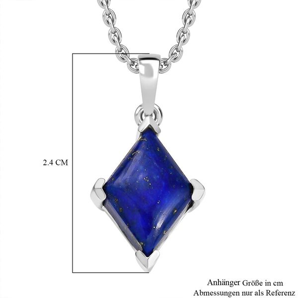 Lapislazuli Anh&auml;nger mit Kette (ca. 50 cm), Nickelfreies Messing und 316L Edelstahl, ca. 7.50 ct image number 7