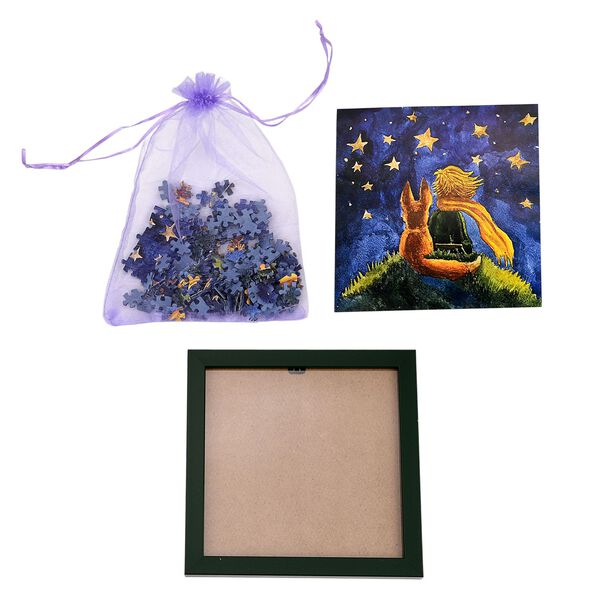 LIVMORE DIY Bilderrahmen Puzzle Bastelset 169 teilig Sternennacht Motiv 18.1 x 13 x 18.1 cm Blau image number 5