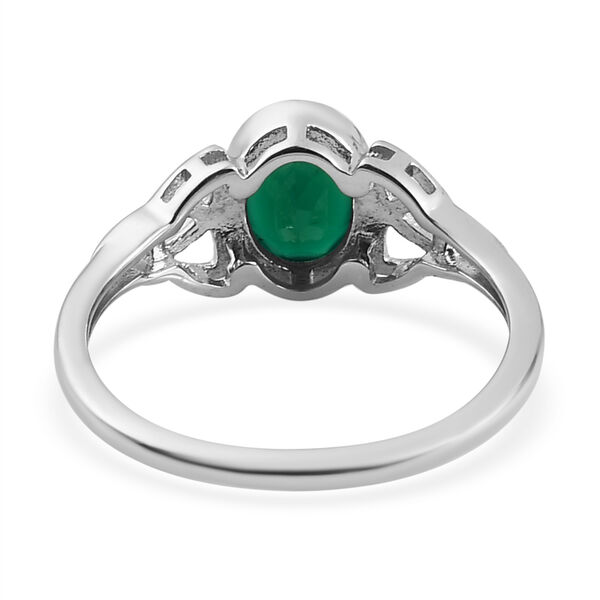 Grüner Onyx Ring 925 Silber platiniert  ca. 0,81 ct image number 6