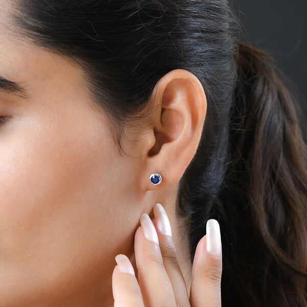 Masoala Saphir-Ohrringe, (Fissure gef&uuml;llt), 925 Silber platiniert ca. 1.51 ct image number 3