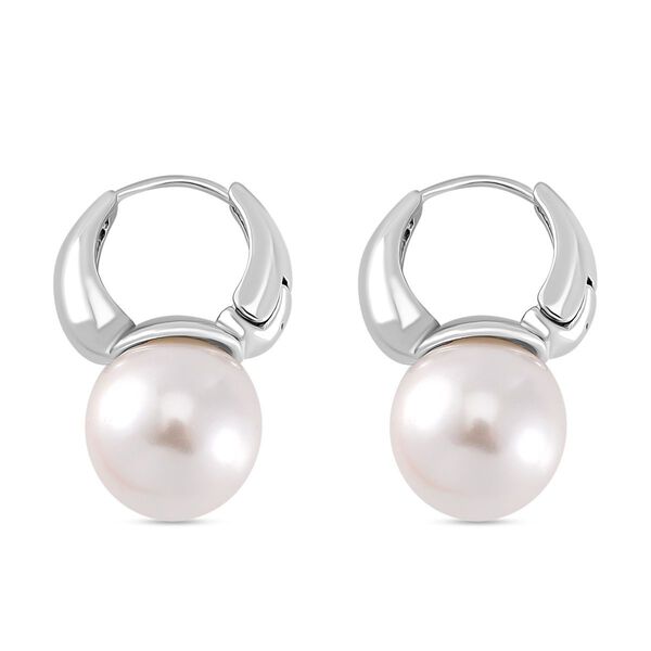 Wei&szlig;e Muschelkernperle Ohrringe image number 4