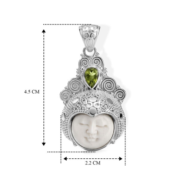 D'Joy Ox Bone, Peridot Anh&auml;nger 925 Silber ca. 5,95 ct. image number 5