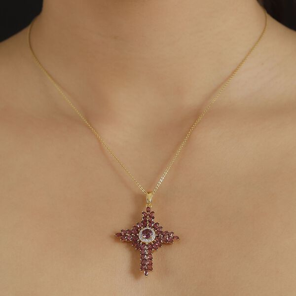 Rhodolith Granat und Zirkon Anhänger - 4,90 ct. image number 3