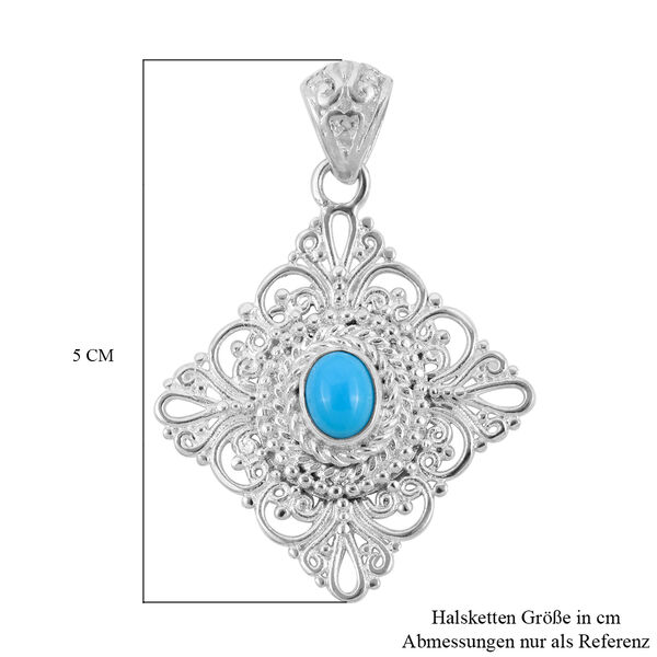 Royal Bali Kollektion - natürlicher Sleeping Beauty Türkis-Solitär-Anhänger in Silber, 1,20 ct. image number 5