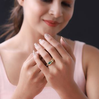 Kagem sambischer Smaragd und Zirkon-Ring - 1,09 ct.