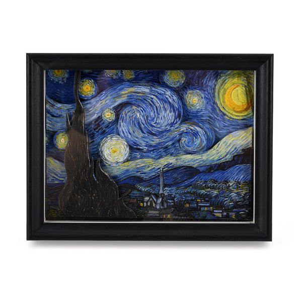 LIVMORE 3D DIY Bilderrahmen Bastelset Sternennacht Motiv 22 x 13 x 17 cm Blau image number 3