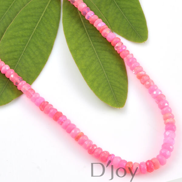 Rosa &auml;thiopische Opal Perlen-Halskette in Silber image number 3