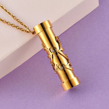 Mehrfarbige Zirkonia-Halskette in Goldton, 75+5 cm