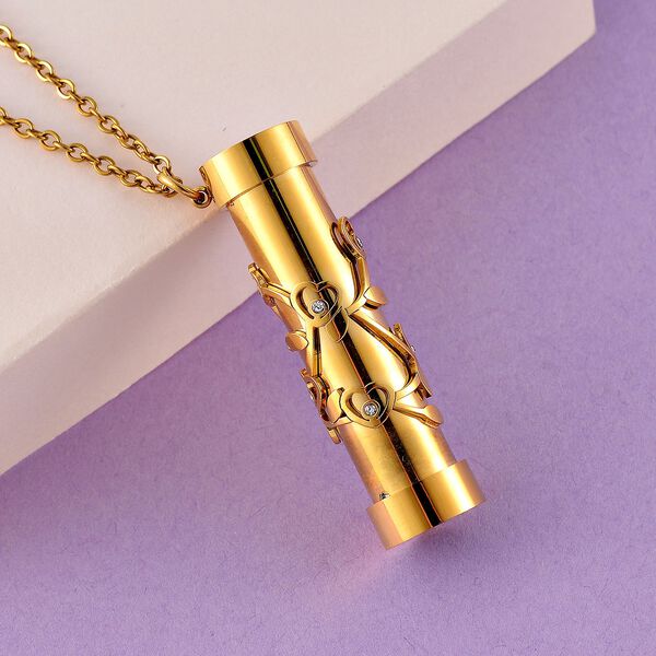 Mehrfarbige Zirkonia-Halskette in Goldton, 75+5 cm image number 3