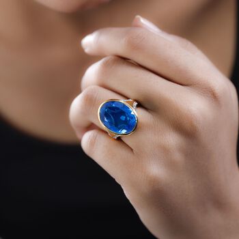 Karibik Quarz und Zirkon Ring - 20,09 ct.