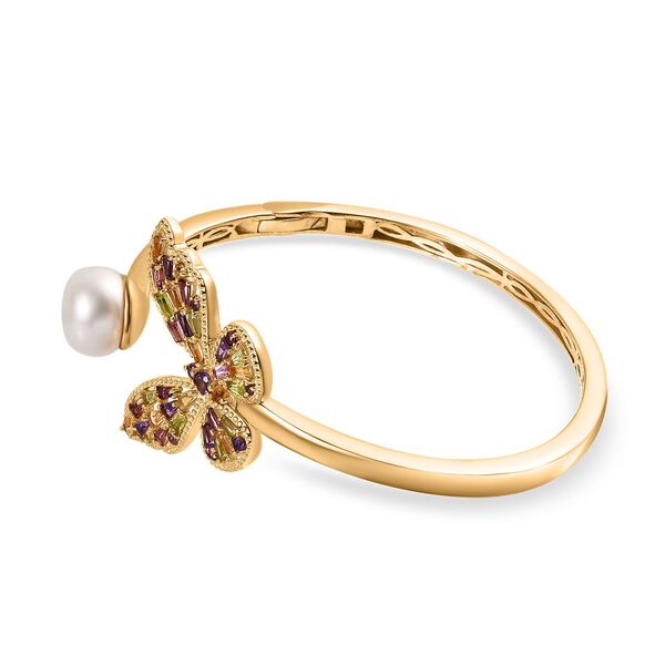 GP Kollektion - AA Afrikanischer Amethyst, Citrin Armreif ca. 18.5 cm 925 Silber 750 Gelbgold Vermeil 2.35 ct image number 3