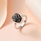 Meteorit Ring, 925 Silber rhodiniert, (Größe 18.00) ca. 12.90 ct image number 1