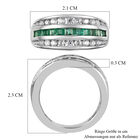 Kagem Sambischer Smaragd, Weißer Zirkon Ring 925 Silber platiniert (Größe 16.00) ca. 1,36 ct image number 6