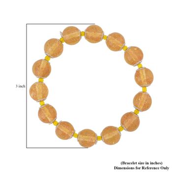 Champagnerfarbenes Armband im Murano-Stil, 16,5 cm