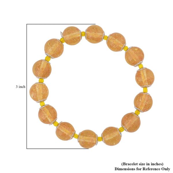 Champagnerfarbenes Armband im Murano-Stil, 16,5 cm image number 3