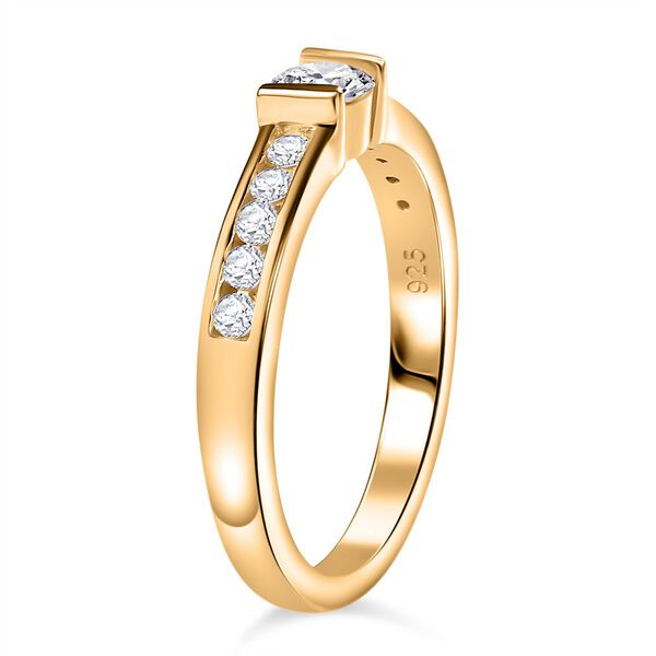 Moissanit Ring, 925 Silber mit Gelbgold Vermeil - 0,52 ct. image number 6