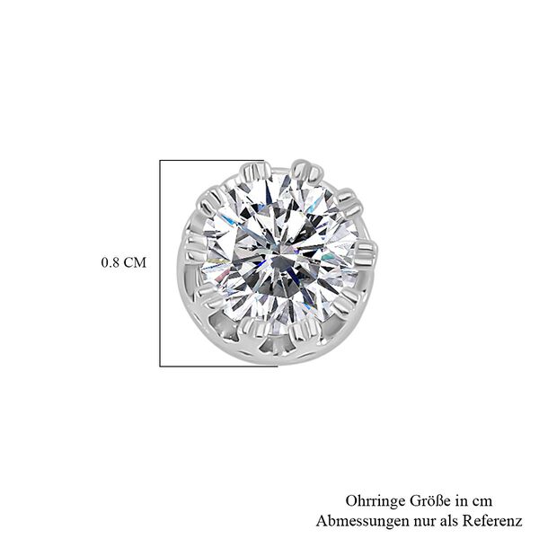 Moissanit Ohrringe, 925 Silber rhodiniert - 2 ct. image number 7