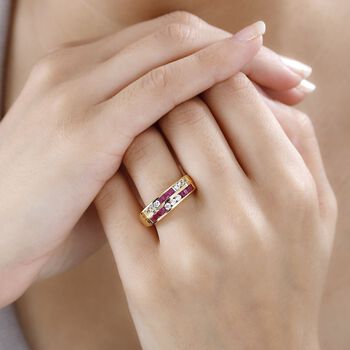 Afrikanischer Rubin  und Zirkon-Ring - 1,49 ct.