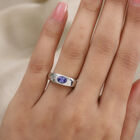 Tansanit Ring 925 Silber Platin-Überzug image number 2