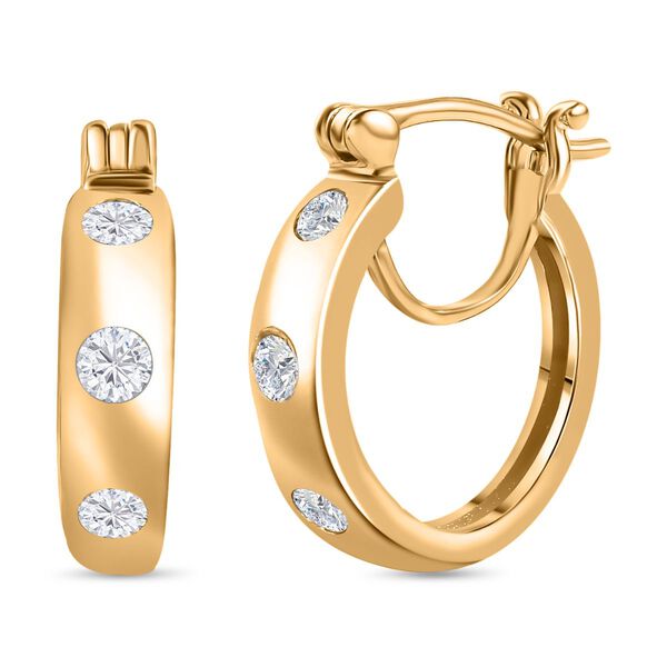 Moissanit Ohrringe, 925 Silber Gelbgold Vermeil - 0,62 ct. image number 0