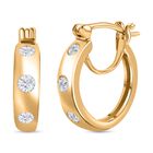 Moissanit Ohrringe 925 Silber Gelbgold Vermeil ca. 0.62 ct