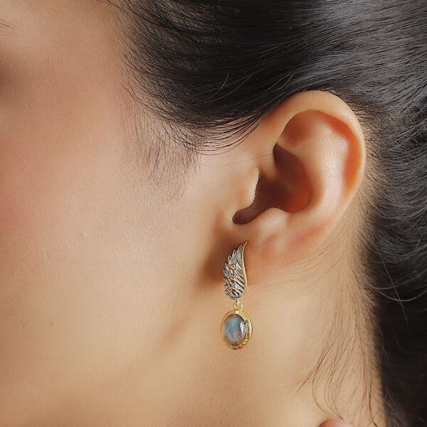 GP Celestial Dream Kollektion- AAA Labradorit und Kanchanaburi blaue Saphir-Ohrringe - 4,61 ct. image number 3