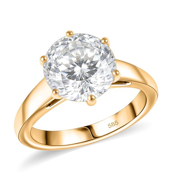 161 Facettiert Moissanit Ring 585 Gold (Größe 18.00) ca. 4,05 ct image number 3