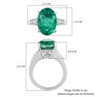 Smaragd-Triplett-Quarz und weißer Zirkon-Ring, 925 Silber platiniert  ca. 6,79 ct image number 6