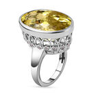 Ouro Verde-Quarz und weißer Zirkon-Ring, 925 Silber platiniert  ca. 22,66 ct image number 3