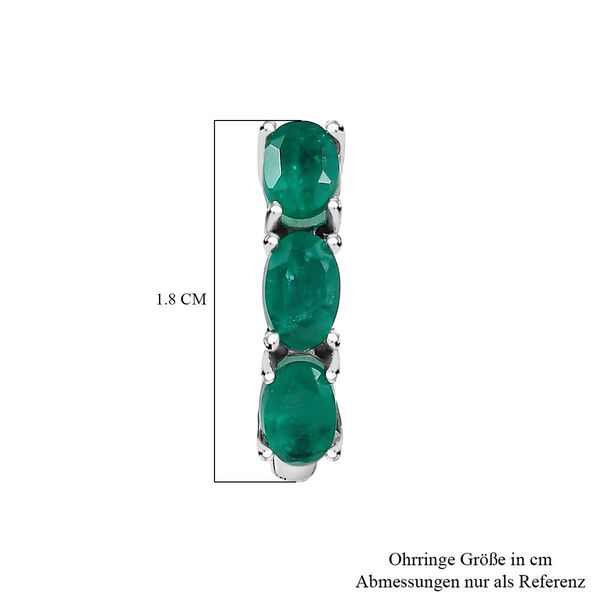 Smaragd Quarz Triplett Huggie Ohrringe image number 4