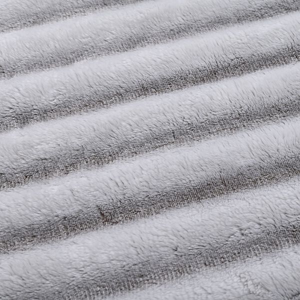Gestreifte Kunstfell-Decke, 150x200 cm, 300 gms, einlagig, Grau image number 3
