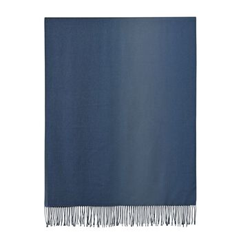 Eleganter Ombre-Schal mit Fransen, 68x180 cm, Nachtblau