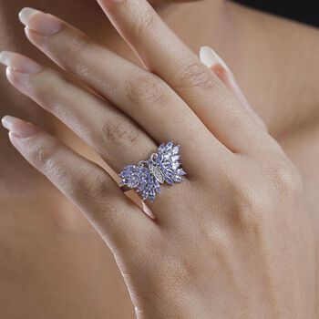 Tansanit und Zirkon Ring - 2,23 ct.