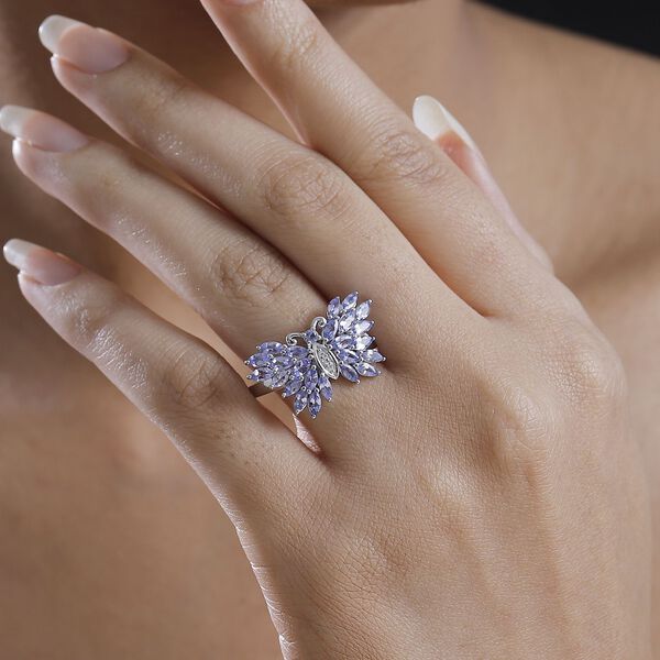 Tansanit und Zirkon Ring - 2,23 ct. image number 3