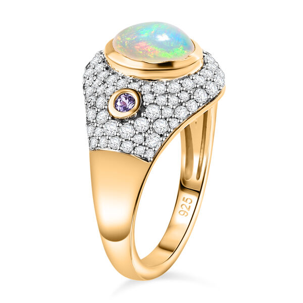AA natürlicher, äthiopischer Welo Opal, Tansanit und Zirkon-Ring - 2,28 ct. image number 6