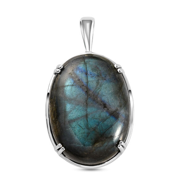 Labradorit-Anh&auml;nger, 925 Silber platiniert ca. 53,36 ct