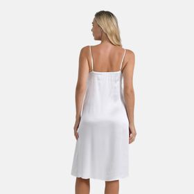 LA MAREY Nachthemd 100% Maulbeerseide, Elfenbeinfarben, M