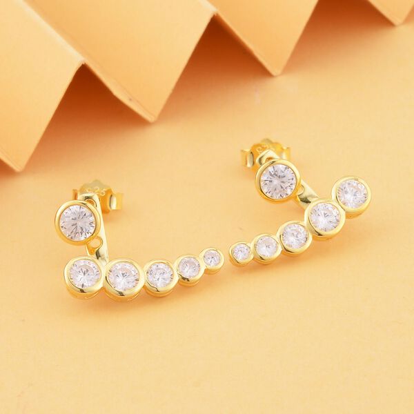 Zirkonia vergoldete Ohrringe - 2,50 ct. image number 2